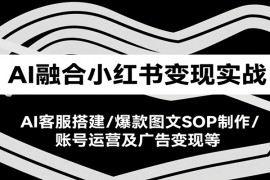 AI融合小紅書變現(xiàn)實戰(zhàn)課，AI客服搭建/爆款圖文SOP制作/賬號運營及廣告變現(xiàn)等