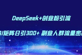 DeepSeek+創(chuàng)業(yè)粉引流 AI矩陣日引300+ 副業(yè)人群流量密碼