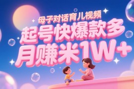 AI生成母子對話育兒類視頻，起號快爆款多，小白寶媽輕松學(xué)，多渠道變現(xiàn)，月賺米1W+
