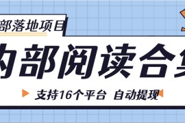 『內(nèi)部落地項(xiàng)目』目前內(nèi)部一個(gè)月30萬+ 項(xiàng)目閱讀合集 支持16+個(gè)平臺(tái) 支持自動(dòng)提現(xiàn)單機(jī)30+ 『內(nèi)部項(xiàng)目 +月卡軟件』