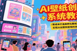 AI壁紙創(chuàng)業(yè)系統(tǒng)教程，零成本打造高轉(zhuǎn)化壁紙產(chǎn)品，實(shí)現(xiàn)從創(chuàng)意到變現(xiàn)的完整閉環(huán)