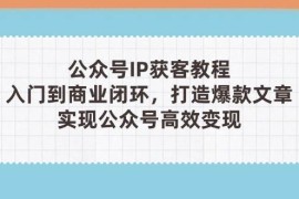 公眾號(hào)IP獲客教程(第3期)，從入門(mén)到商業(yè)閉環(huán)，打造爆款文章，實(shí)現(xiàn)公眾號(hào)高效變現(xiàn)