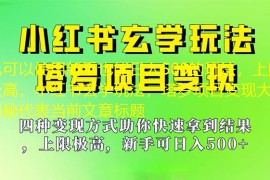 小紅書玄學(xué)玩法，塔羅項目變現(xiàn)大揭秘，新手日入500的玩法
