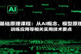 AI基礎(chǔ)原理課程：從AI概念、模型原理到訓(xùn)練應(yīng)用等相關(guān)實(shí)用技術(shù)要點(diǎn)