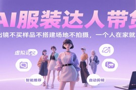 AI服裝達(dá)人帶貨，不出鏡不買樣品不搭建場地不拍攝，一個人在家就能做
