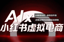 單號(hào)月收3w+，小紅書低成本搞錢課《AI×小紅書虛擬電商》全套