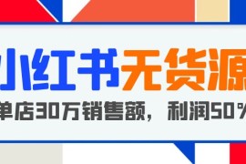 小紅書無貨源項(xiàng)目：從0-1從開店到爆單 單店30萬銷售額 利潤50%【5月更新】