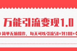 萬(wàn)能引流變現(xiàn)1.0，簡(jiǎn)單無(wú)腦操作每天可以引流50到100