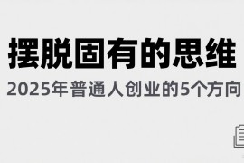某公眾號付費文章《擺脫固有的思維，2025年普通人創(chuàng)業(yè)的5個方向》