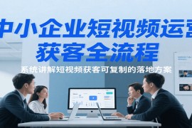 中小企業(yè)短視頻運營獲客全流程，系統(tǒng)講解短視頻獲客可復制的落地方案