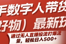快手?jǐn)?shù)字人帶貨（好物）最新玩法，通過無人直播投流打爆流量，輕松日入500+
