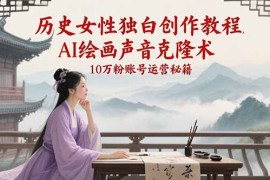 歷史女性獨(dú)白創(chuàng)作教程，AI繪畫聲音克隆術(shù)，10萬(wàn)粉賬號(hào)運(yùn)營(yíng)秘籍