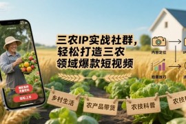 三農(nóng)IP實戰(zhàn)社群，輕松打造三農(nóng)領(lǐng)域爆款短視頻