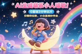 AI生成萌系小人唱歌！0基礎(chǔ)3分鐘出片，28個(gè)作品漲粉9萬(wàn)，日賺四位數(shù)，小白直接抄作業(yè)