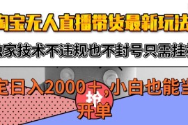 淘寶無人直播帶貨最新玩法，獨家技術(shù)不違規(guī)不封號，只需掛機穩(wěn)定日入2000+