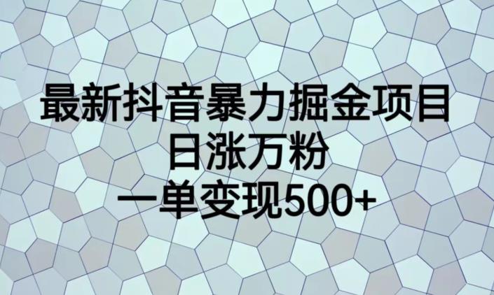 最新抖音暴力掘金項目，日漲萬粉一單變現(xiàn)500+【揭秘】 項目分享