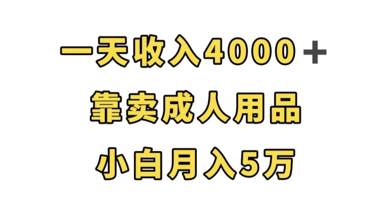 輕松月入5萬(wàn)，靠賣(mài)成人用品，一天收入4000+ 項(xiàng)目分享